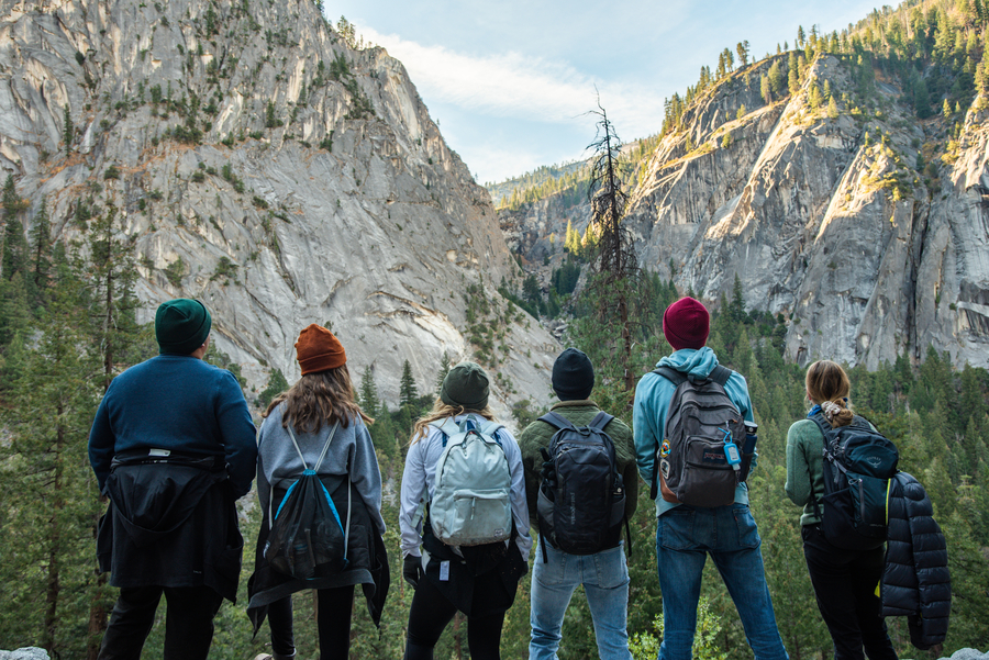 CBU students on a hike in Yosemite National Park