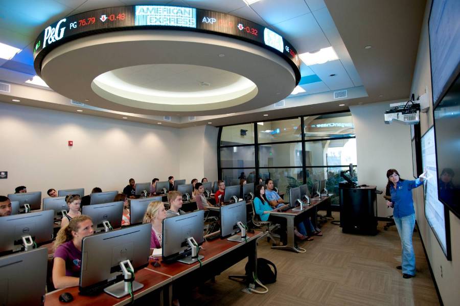 A CBU professor leading a class