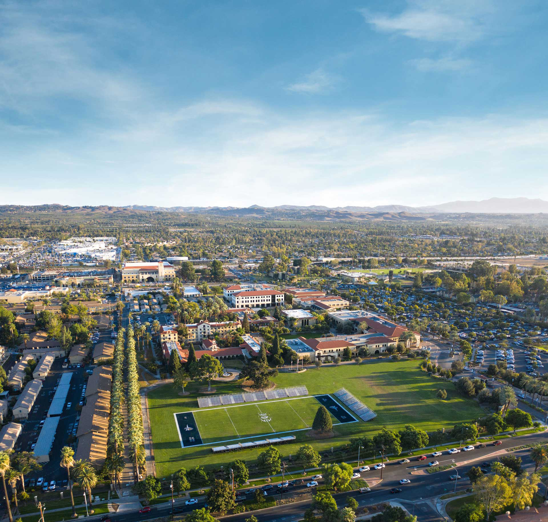Aerial shot of the CBU campus 