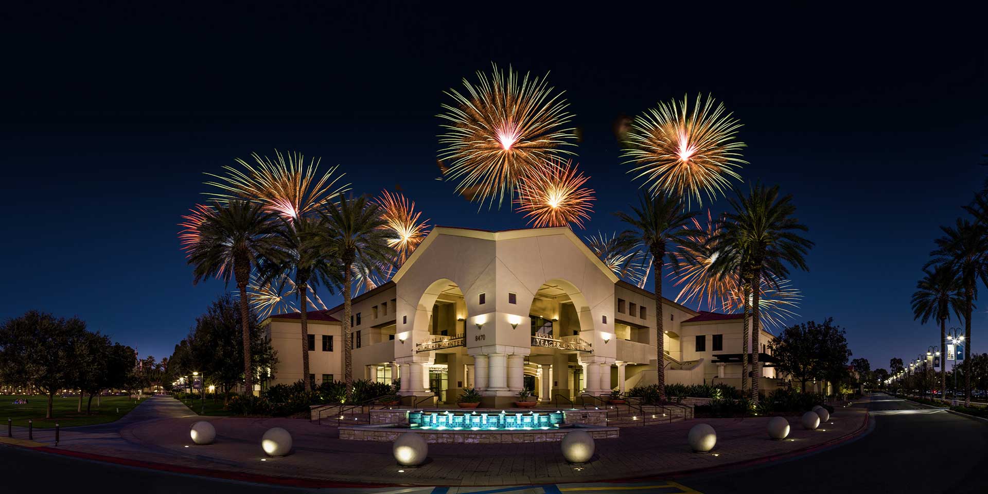 Fireworks outside of CBU